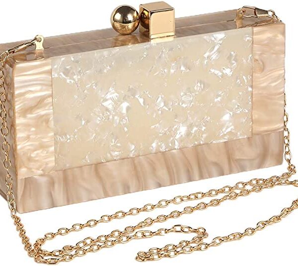 Women Acrylic Evening Clutch bag Glitter Marble Purse Handbag for Wedding Cocktail Party Prom