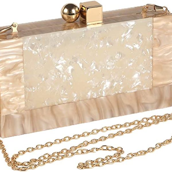 Women Acrylic Evening Clutch bag Glitter Marble Purse Handbag for Wedding Cocktail Party Prom