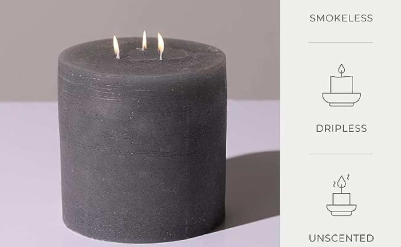 Bask Large Mottled Pillar Candles