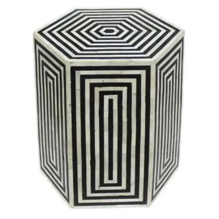 Hexagon MOP Inlay Stool