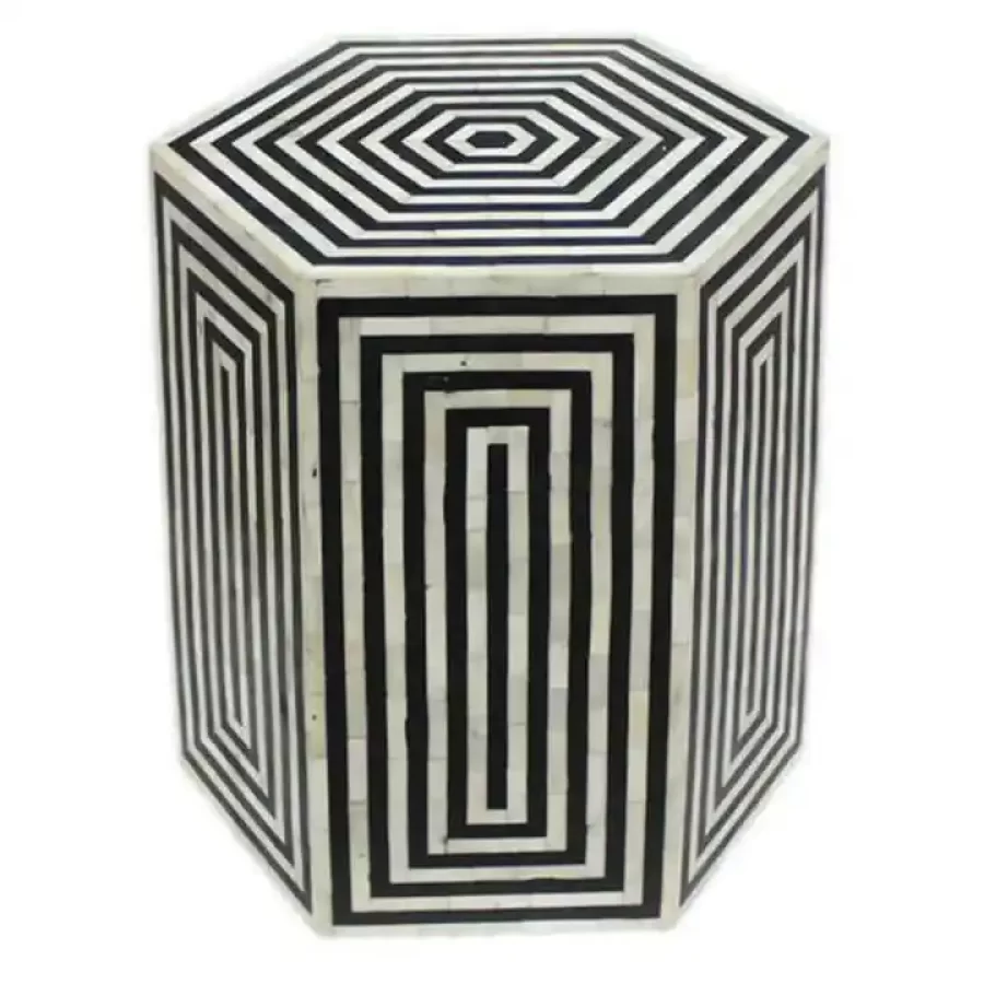 Hexagon MOP Inlay Stool