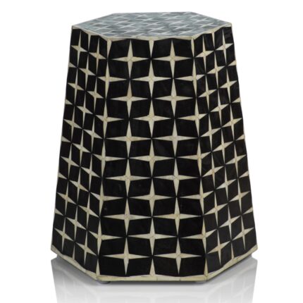 Bone Inlay Hexagon Stool