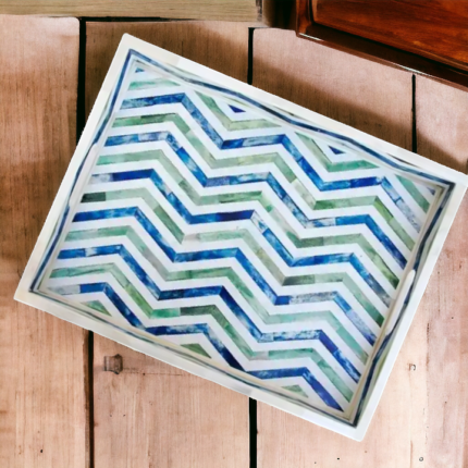 Bone Inlay Tray Zig zag Design