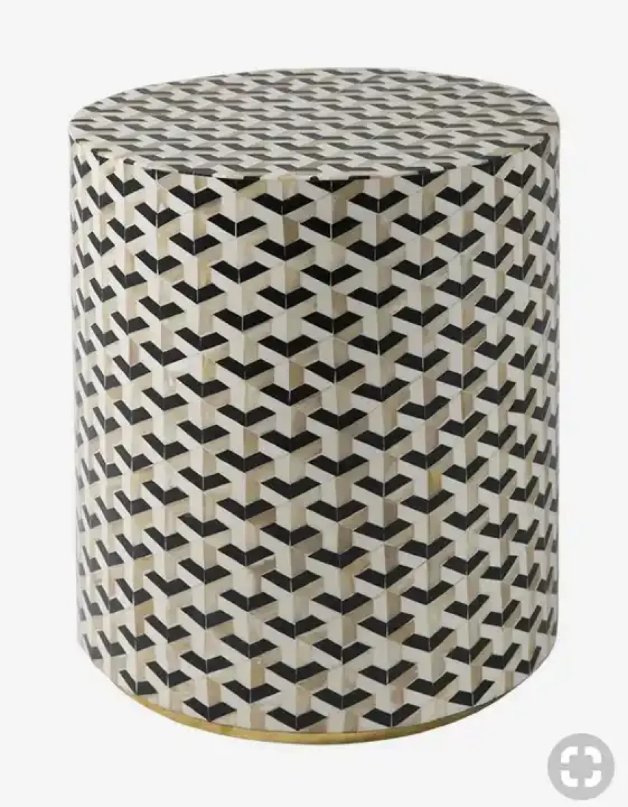 Bone Inlay Room Stool