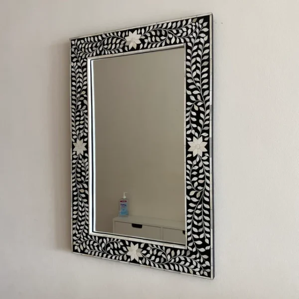Bone Inlay Unique Mirror Frame