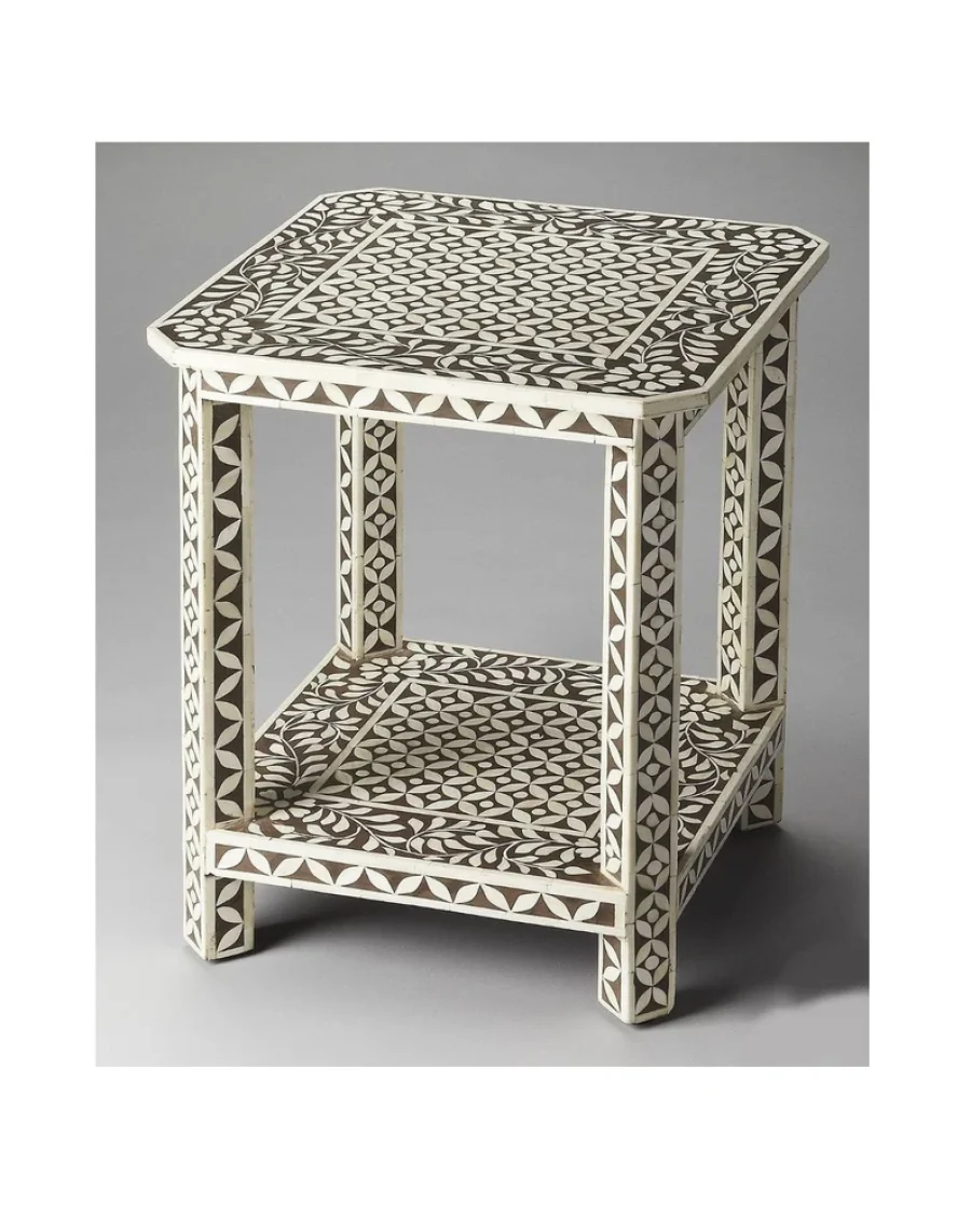 Bone Inlay Antique Stool