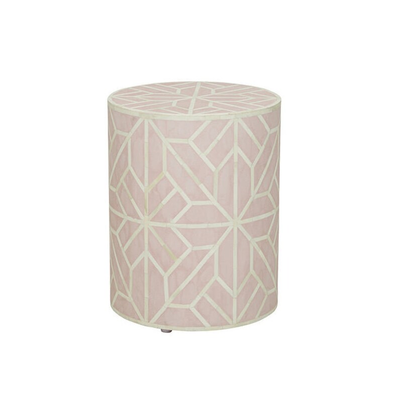 Pink Bone Inlay Stool