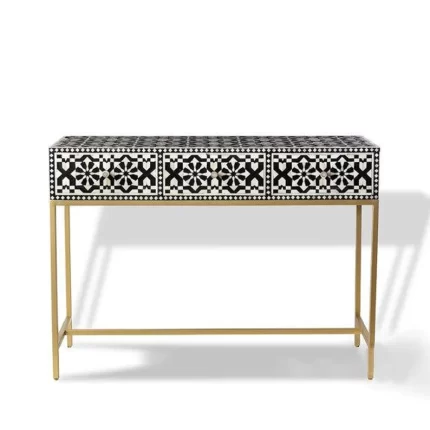 Bone Inlay Console Drawer Table