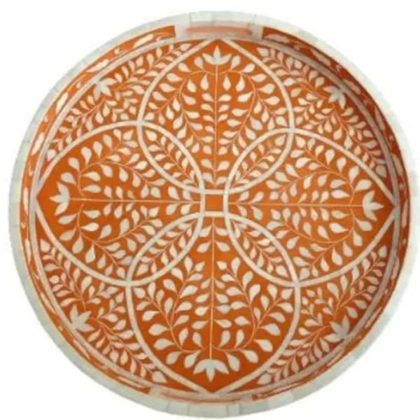 Bone Inlay Round Tray