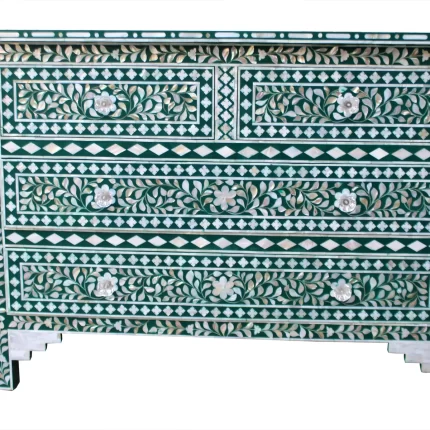 MOP Green Floral Drawer