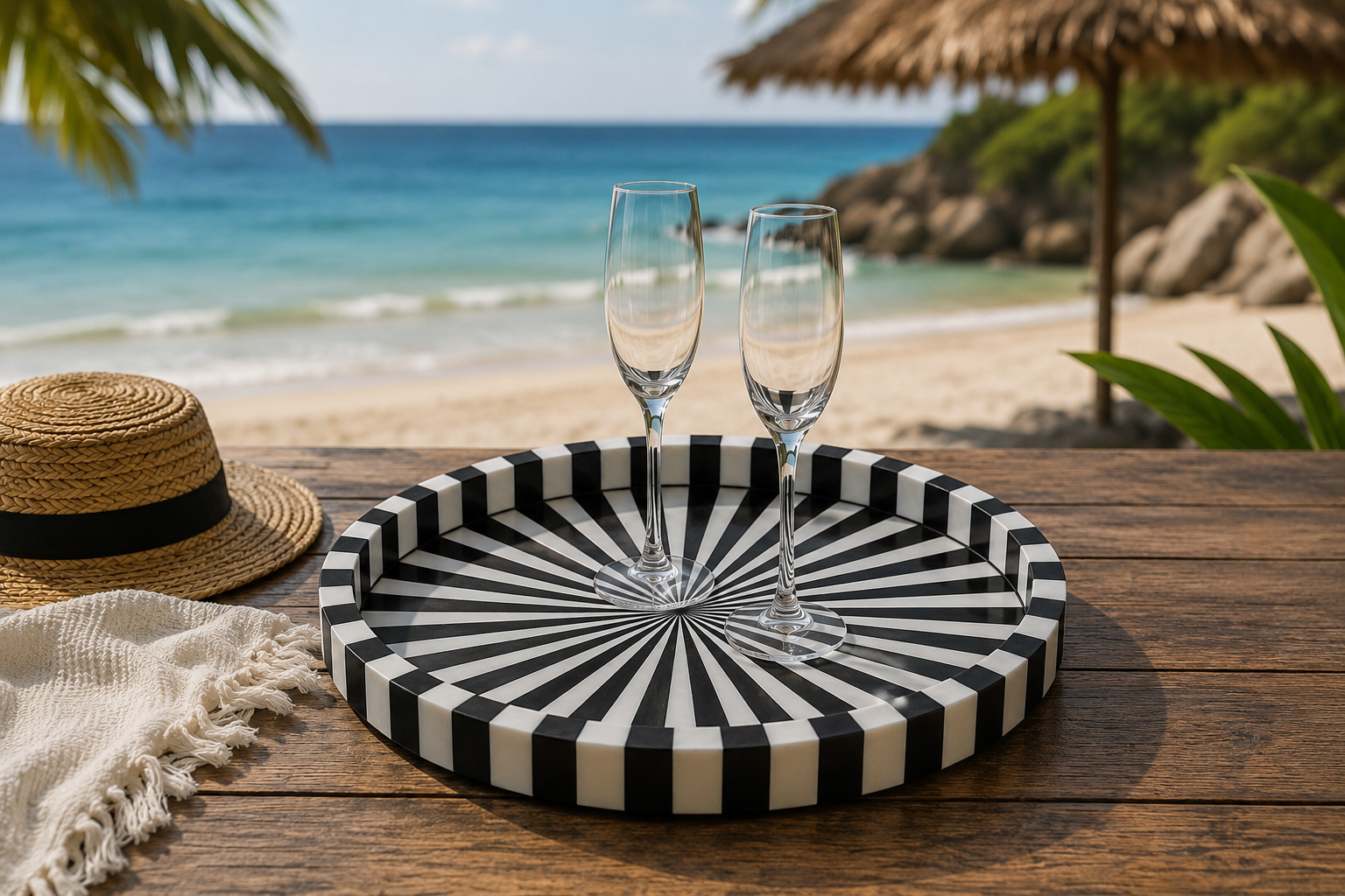 bone-inlay-sunburst-round-serving-tray Bone Inlay Sunburst Round Serving Tray