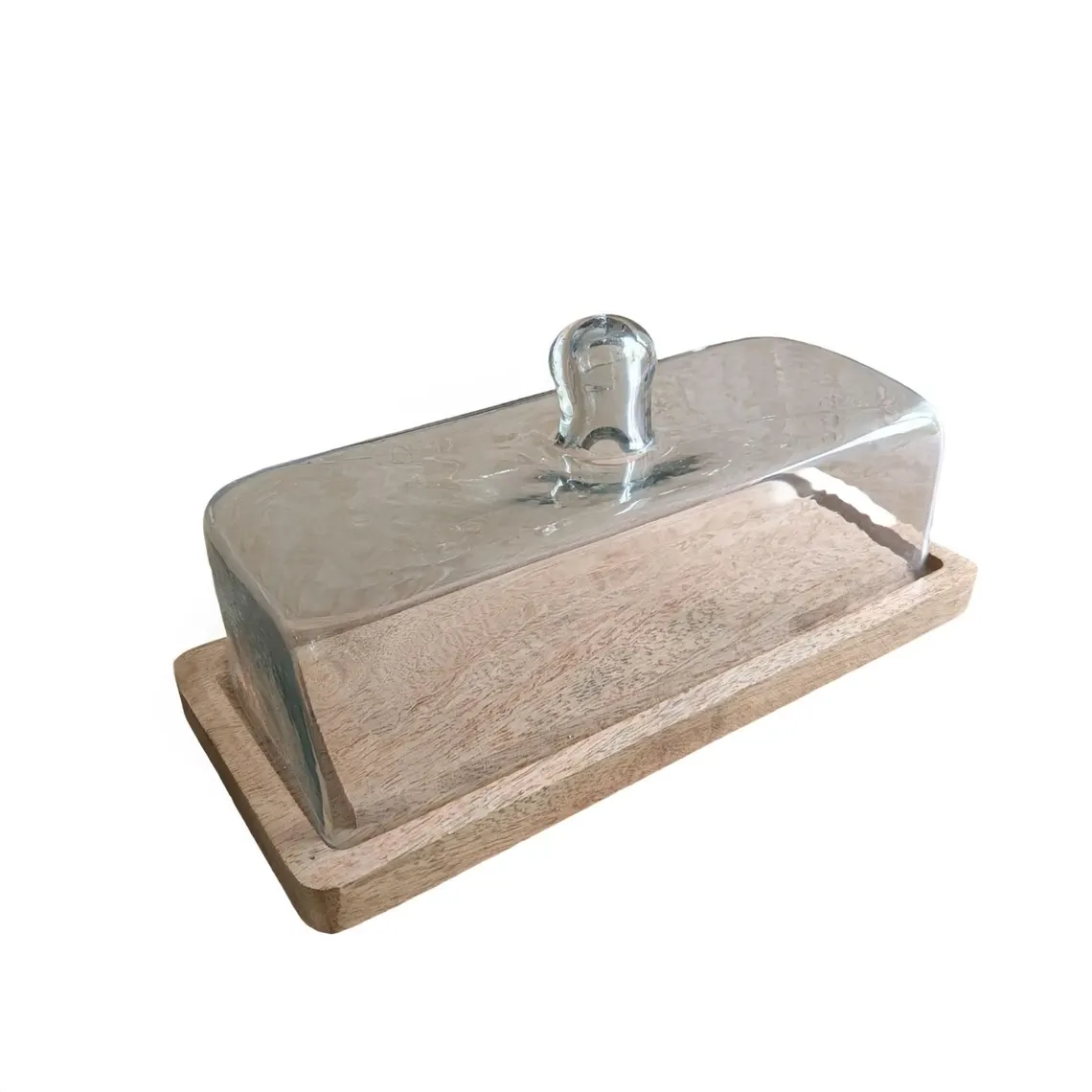Premium Wooden Cake Stand with Glass Dome Cover for Cake, Cheese and Dessert Display Handcrafted Wooden Cake Stand with Glass Dome Cover