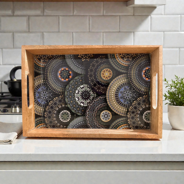 wooden and resin serving tray