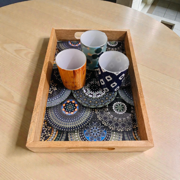 wooden and resin serving tray