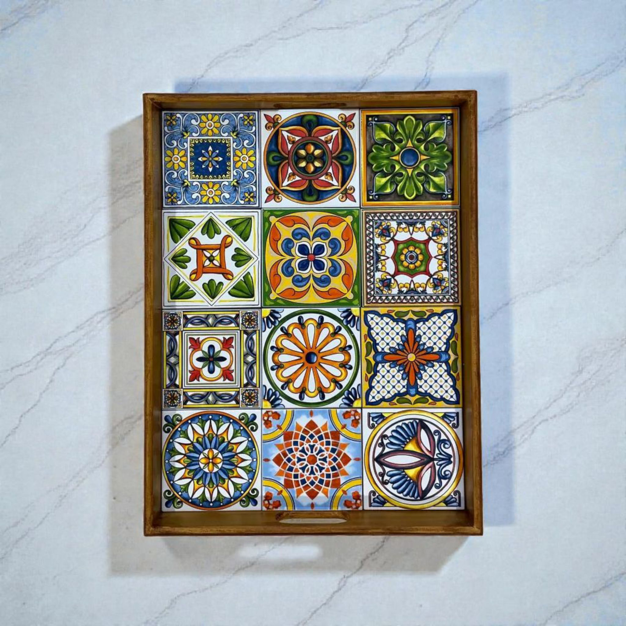 wooden-ottoman-pattern-rectangular-serving-tray-blue Wooden Ottoman Pattern Rectangular Serving Tray