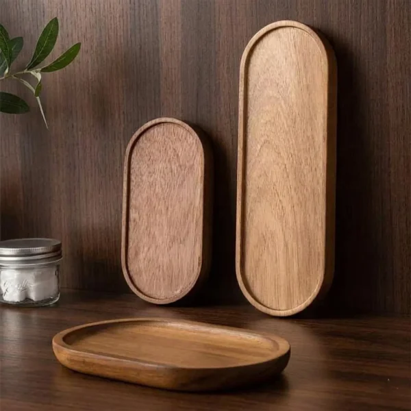 Handcrafted Oval Wooden Serving Tray made from Natural Wood