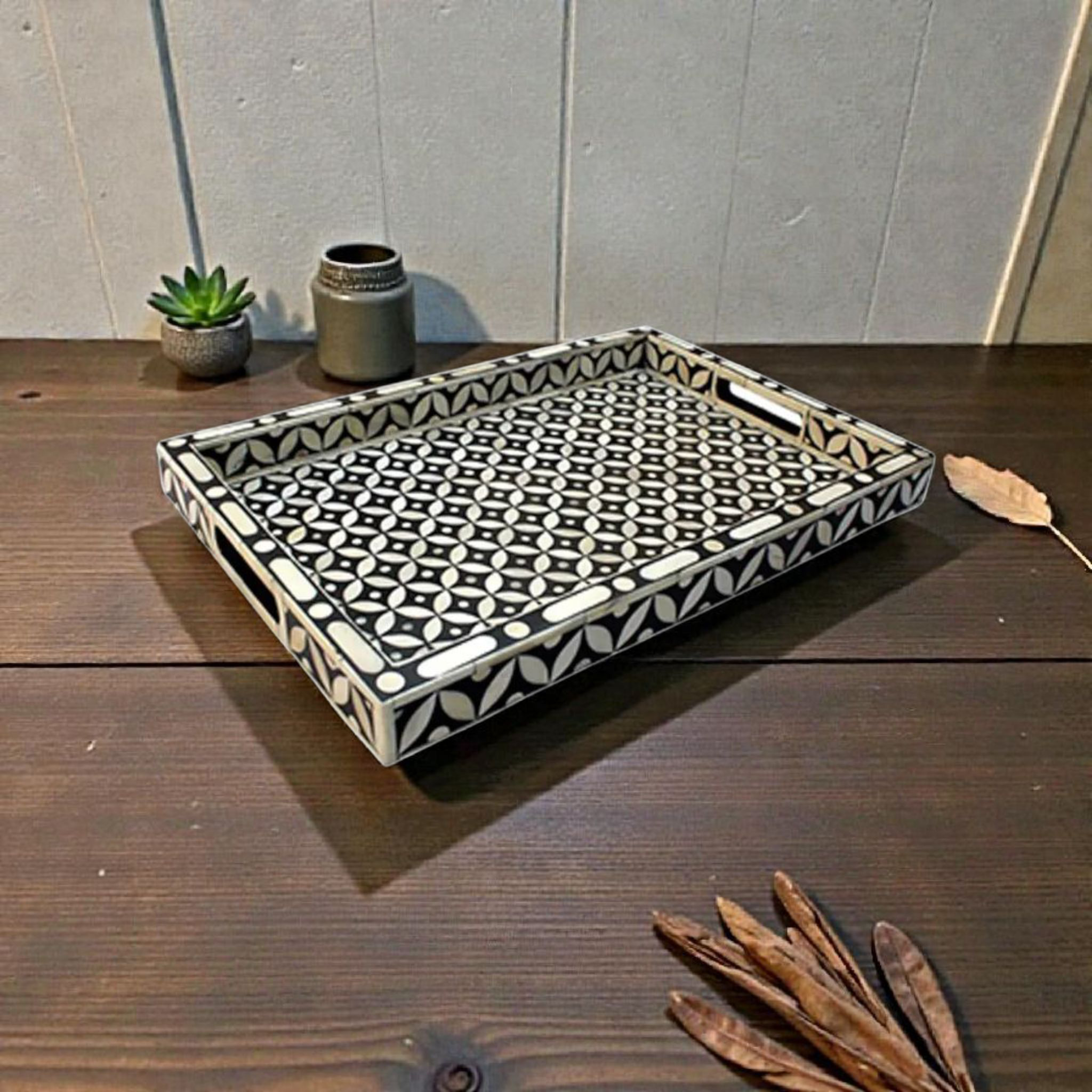 bone-inlay-geometric-rectangular-serving-tray Bone Inlay Geometric Rectangular Serving Tray