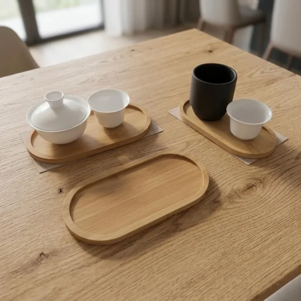 Handcrafted Oval Wooden Serving Tray made from Natural Wood