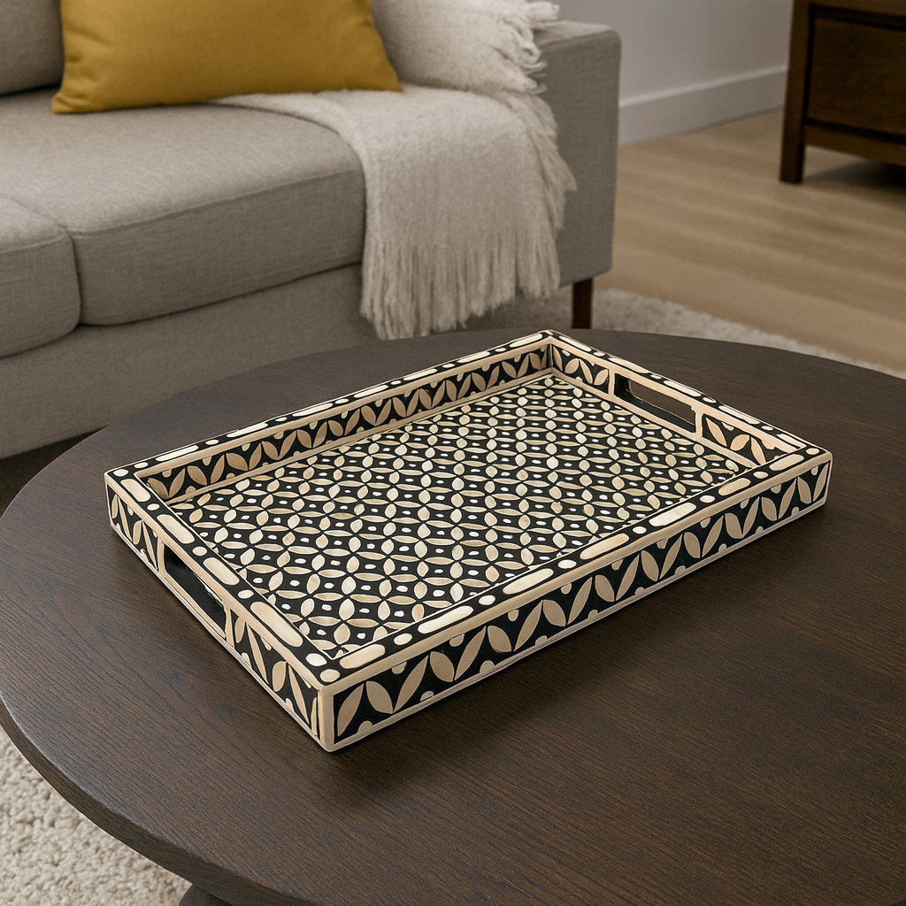 bone-inlay-geometric-rectangular-serving-tray Bone Inlay Geometric Rectangular Serving Tray