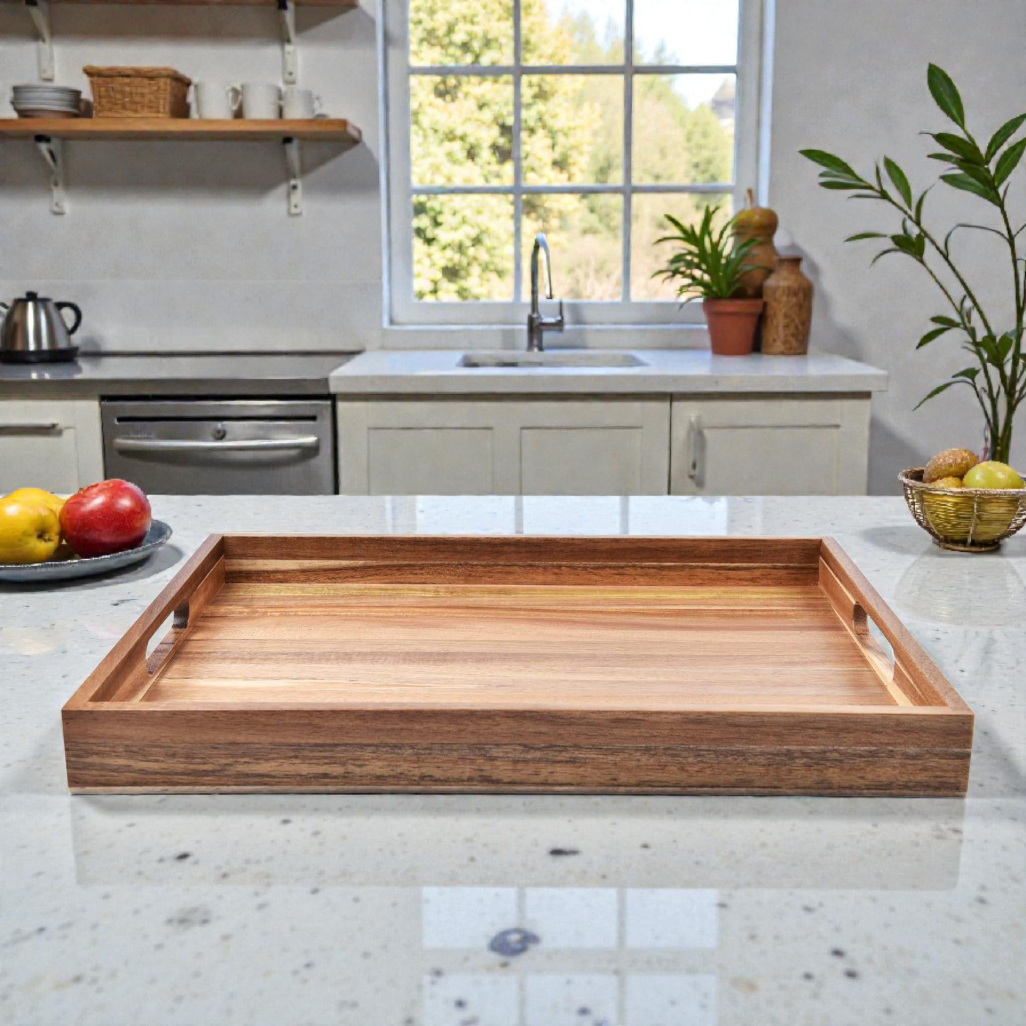 mango-wood-rectangular-serving-tray-with-handles Handcrafted Mango Wood Rectangular Serving Tray with Handles