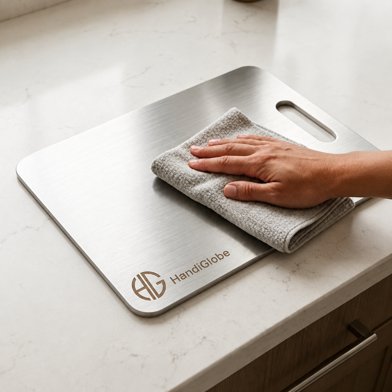 Stainless Steel Chopping Board with Handle