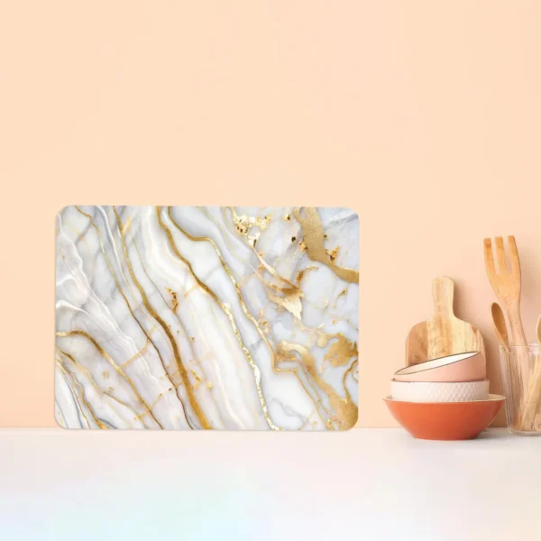 Handcrafted white and gold marble effect serving and chopping board
