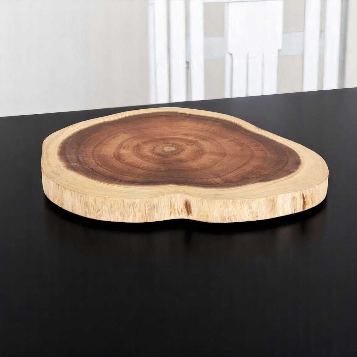 Natural live edge wooden serving bowls handcrafted from solid wood for serving bread, fruits, salads and gourmet dishes. Natural live edge wooden serving bowls handcrafted from solid wood for serving bread, fruits, salads and gourmet dishes.