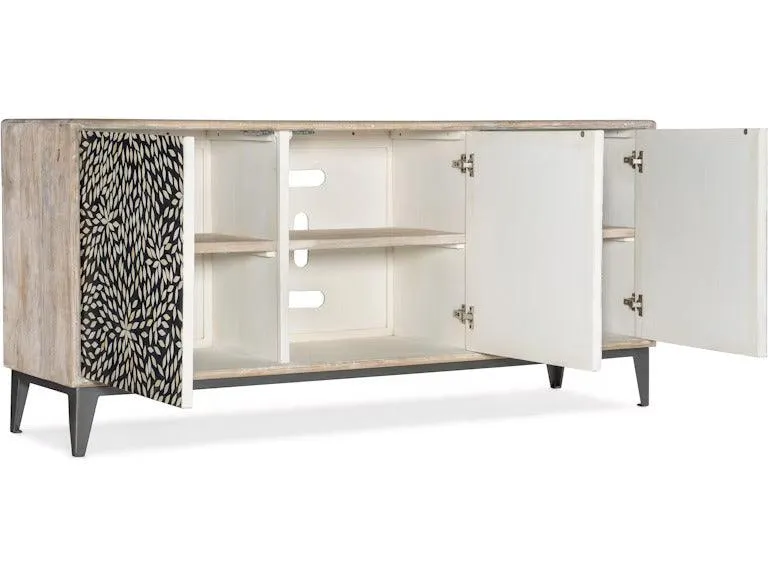 black-floral-bone-inlay-sideboard-angle.webp Luxury handmade floral bone inlay sideboard cabinet viewed from an angled perspective showcasing artisan craftsmanship