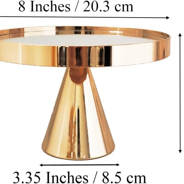 Luxury gold brass cake stand side view