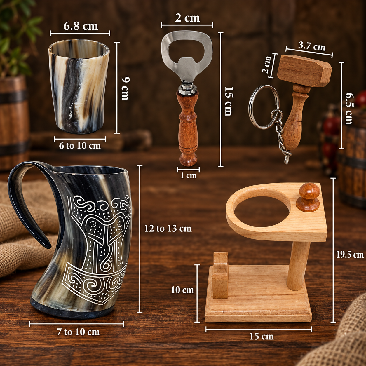 Handcrafted Natural Horn Drinking Horn Close-up of handcrafted natural horn drinking horn with polished finish