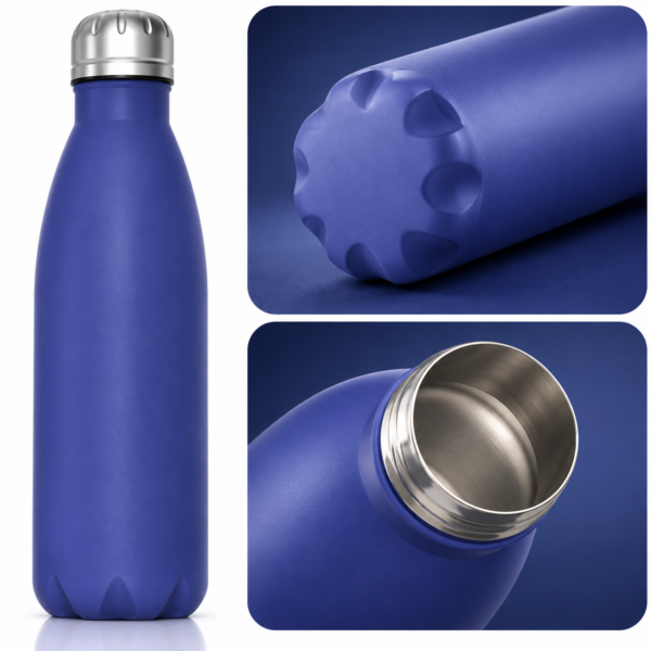 500ml blue vacuum insulated stainless steel water bottle