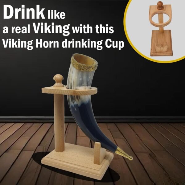 Natural horn drinking horn in a medieval-inspired setting