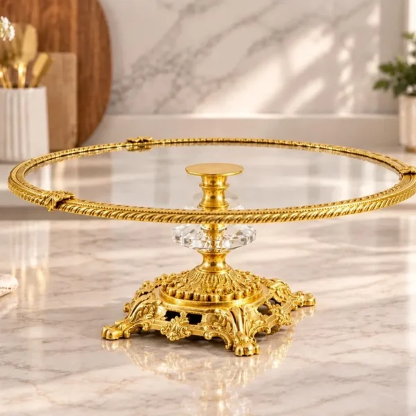 Silver brass and resin pedestal cake stand