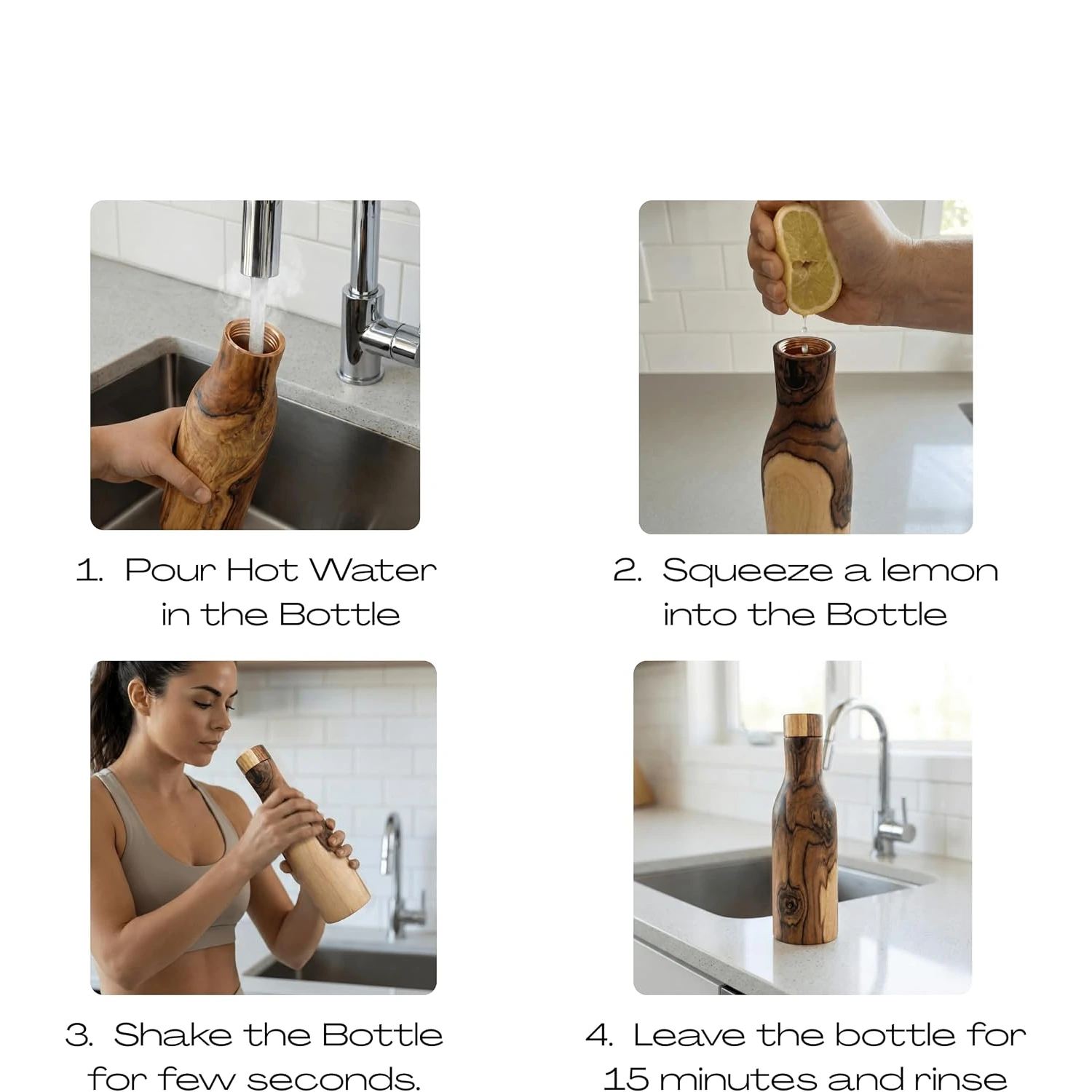 Premium wooden water bottle with copper inner construction Premium wooden water bottle with copper inner construction