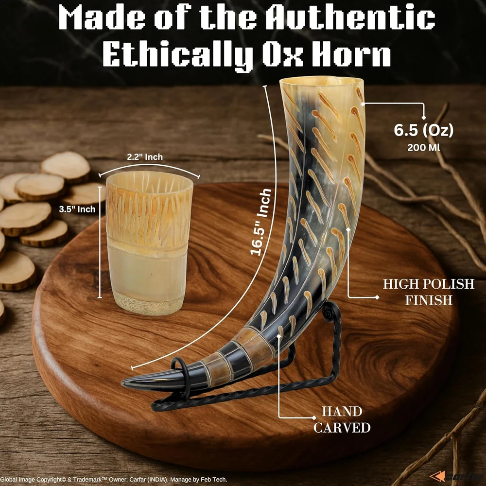 handcrafted-natural-horn-drinking-horn.webp Handcrafted natural horn drinking horn with carved detailing